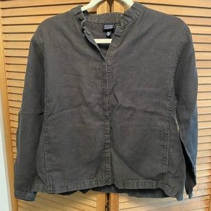 Black linen button up